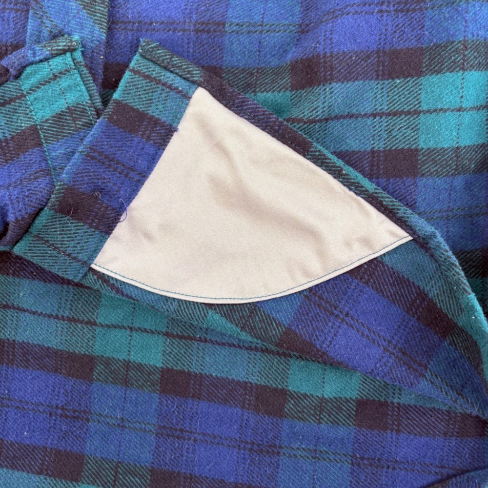 Duluth Trading Co Flannel Shirt Womens S Blue Green Plaid Button Down Utility - Picture 4 of 7